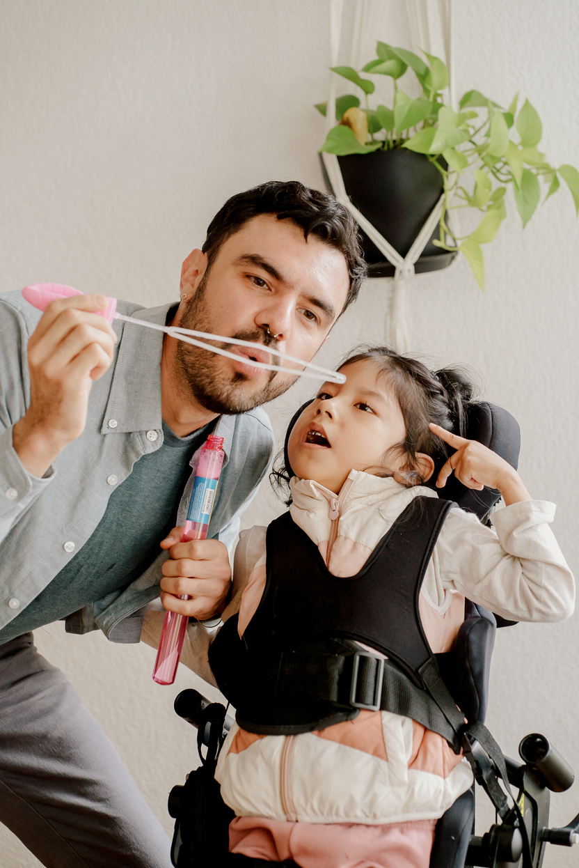 Father Taking Care of Daughter